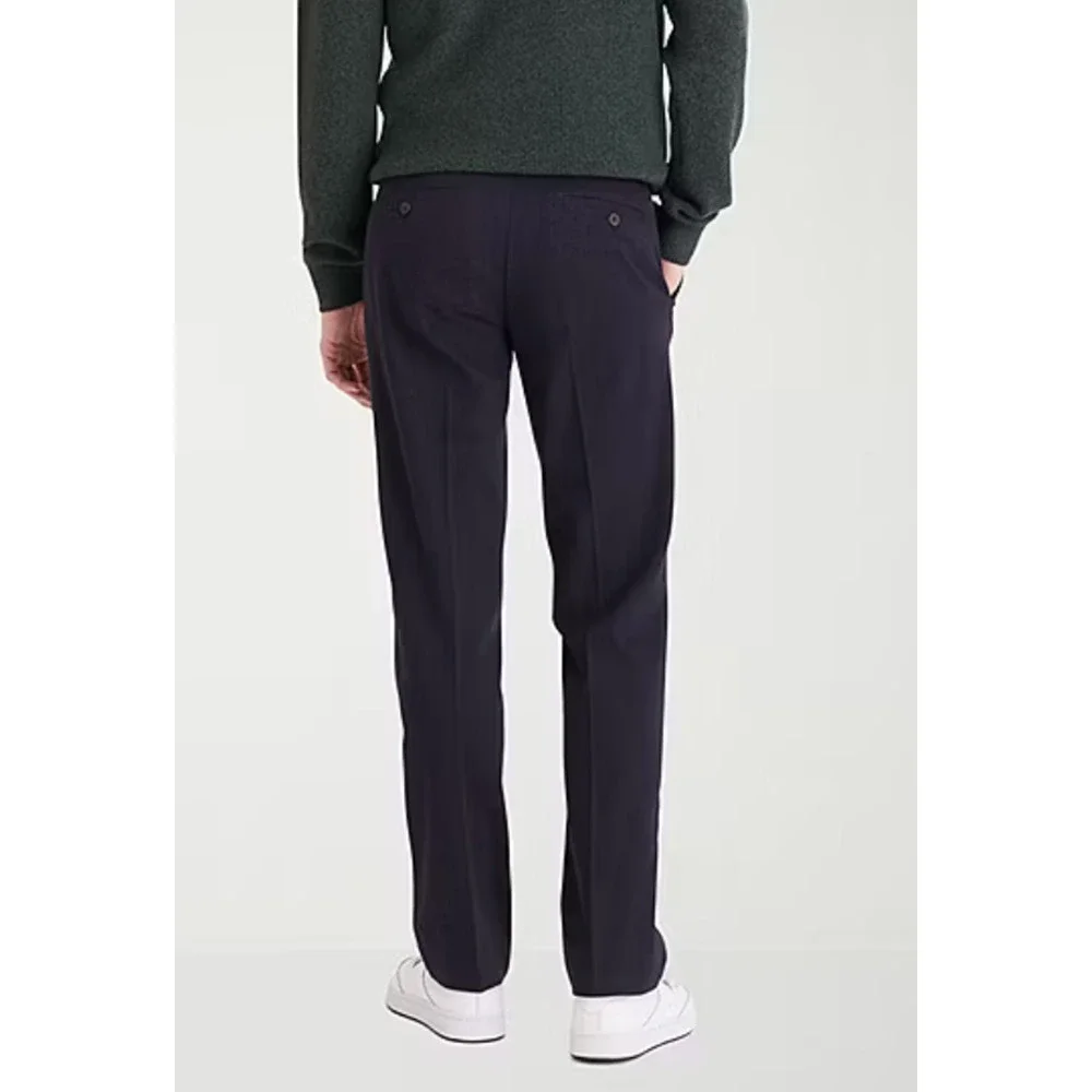 Dockers Men Stretch Easy Khaki Straight Fit Flat Front Pants Navy Size 32X30
